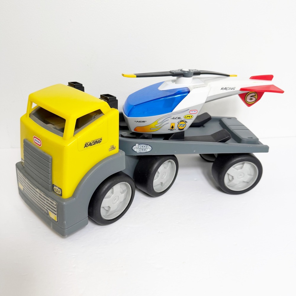 Little Tikes Rugged Riggz Toy Full Throttle Racing Truck & Helicopter Set